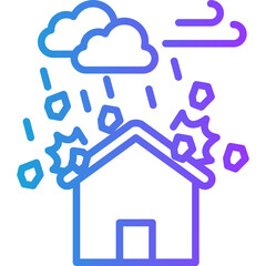 Hailstorm line gradient icon