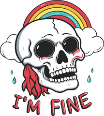 Colorful Skull Illustration: Edgy and Fun Design