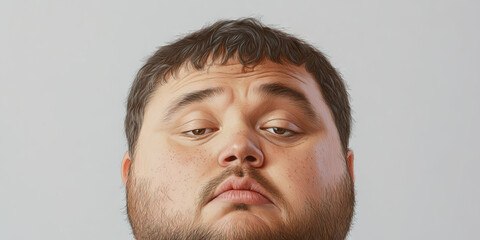 Obraz premium Close-up Portrait of a Man with Short Brown Hair and Beard