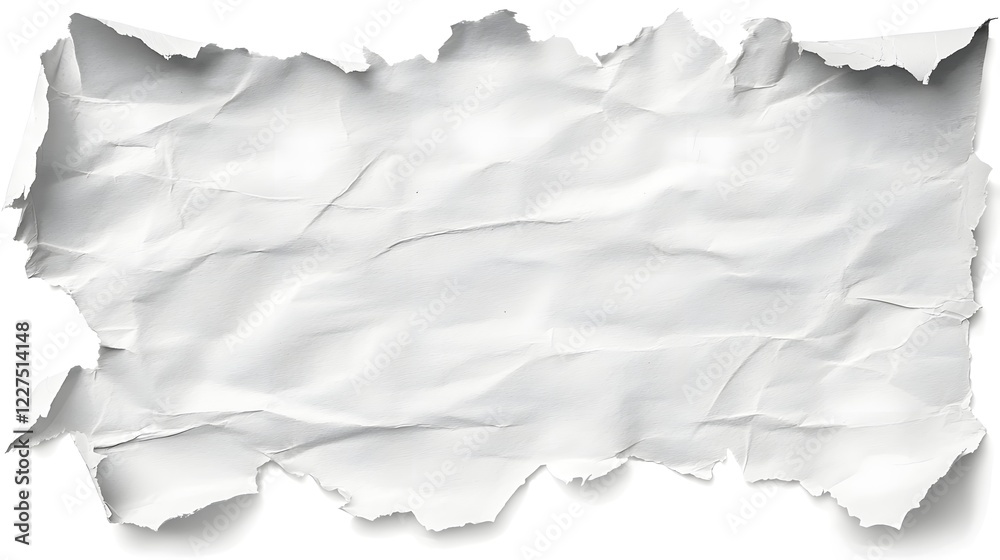 Leinwandbilder abstract composition featuring torn white paper strips with rough jagged edges isolated on a sleek b