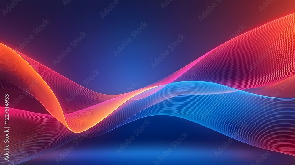 Poster Vibrant neon swirls and curves create a dynamic futuristic 3D abstract background with a mesmerizing glow and gradient color effects   perfect for modern wallpaper digital art and design projects