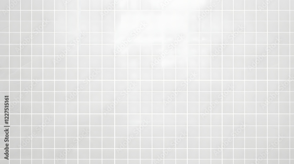 Poster elegant white ceramic mosaic tile wall background with a subtle geometric pattern and smooth texture