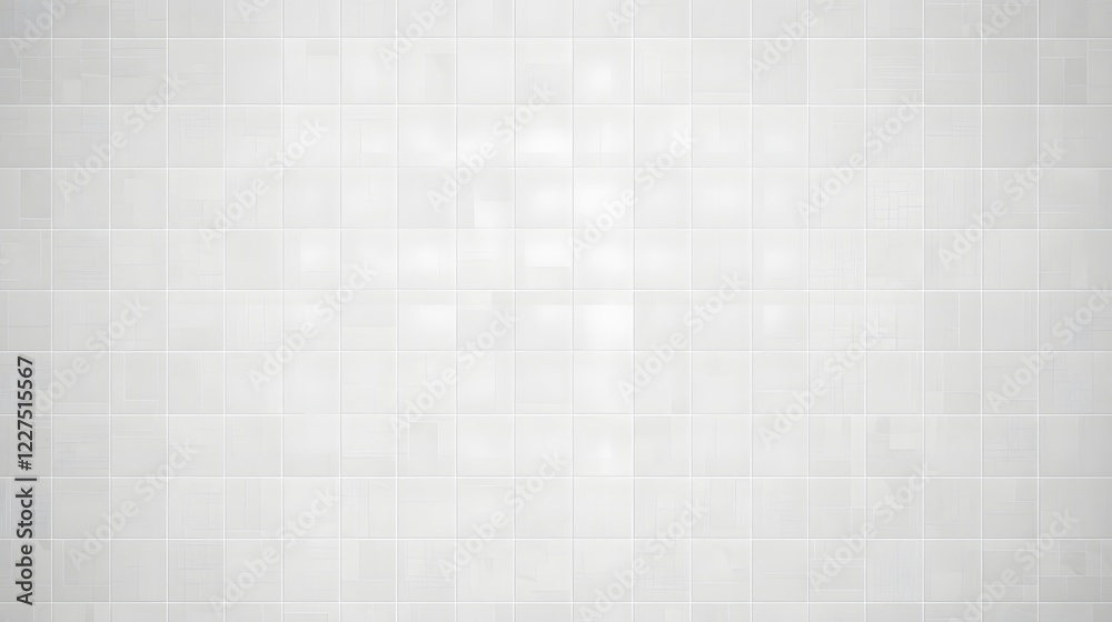 Poster modern and minimalist white ceramic mosaic tile wall background with seamless pattern offering a sty