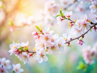 Obraz premium Abstract Spring Blossom Landscape: White Space & Pastel Hues