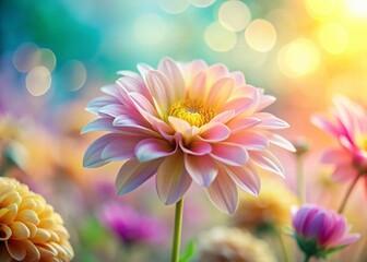 Fototapeta premium Abstract Spring Flower Art: Pastel Hues & Copy Space for Design