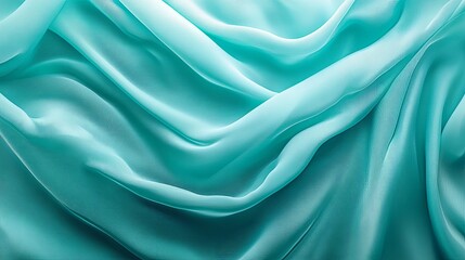 Obraz premium Teal and cyan wave pattern with gloss and fabric texture