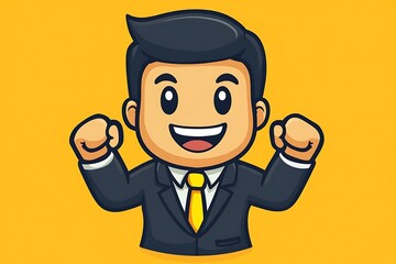 Happy Cartoon Businessman Illustration1