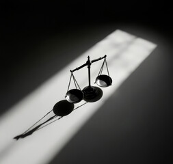 Black and White Scales of Justice - Monochrome Still Life Photography