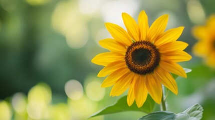 Obraz premium Radiant Sunflower in Lush Garden Setting