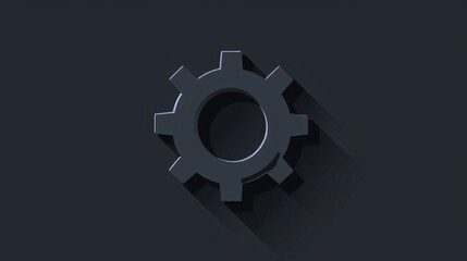 Gear, Process Symbol, Settings Icon in Cartoon Style for Various Designs