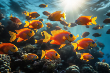 Naklejka premium Opical Coral Reef