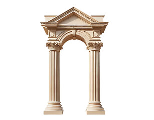 Architectural structure with Corinthian columnsIsolated on White And Transparent Background.