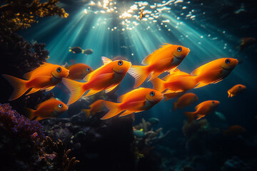 Naklejka premium Opical Coral Reef