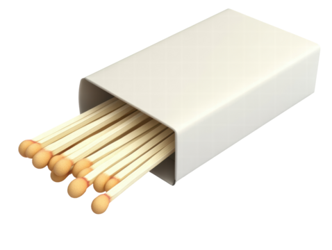 Isolated Unlit Matches in Box
