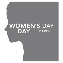 International Women's Day, March 8, white background. Vector