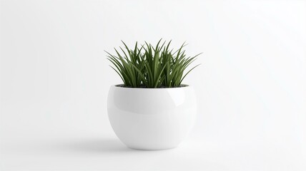 Ultra-realistic image of a white ceramic flower pot with drainage holes, isolated on a white background
