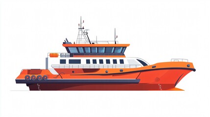 Obraz premium Modern Boat Shipping Illustration for Transport Industry Marketing Materials