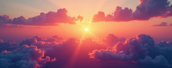 Naklejka premium Soft pastel sunset, transitioning from yellow to deep indigo, magical, dusk