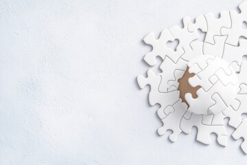 A stylized image of a single missing puzzle piece, emphasizing incompleteness against a clean, white background
