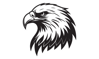 Obraz premium Eagle head silhouette with white background