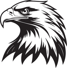 Obraz premium Eagle head silhouette with white background