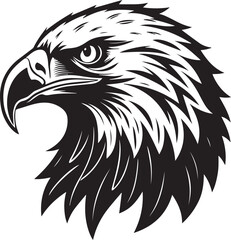 Eagle head silhouette with white background