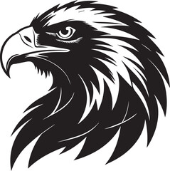 Eagle head silhouette with white background