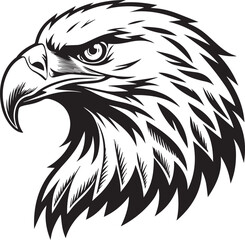 Eagle head silhouette with white background