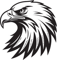 Eagle head silhouette with white background