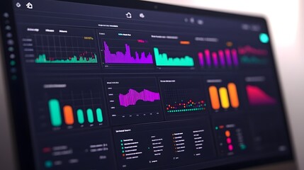 Dynamic Sales Data Dashboard with Real-Time Metrics and Visualizations on Digital Interface