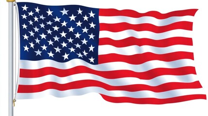 Naklejka premium Majestic American Flag, a Symbol of Freedom and Unity
