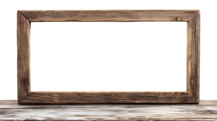 Rustic Wooden Picture Frame - Empty Display for Artwork