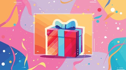 Obraz premium Shiny Multi-Colored Celebration of Love Gift Box for Special Occasions