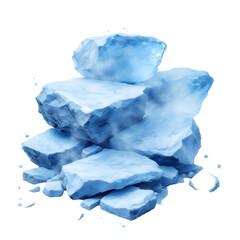 Fototapeta premium Frostbite Rocks – Icy blue stones that create a chilling mist around them