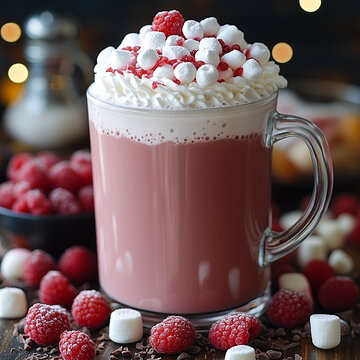 cup of coffee with cream and mashmellow