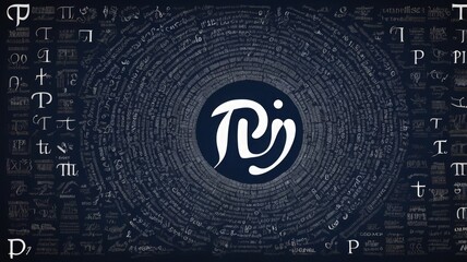 Obraz premium Pi Day, Math Lovers, Pi Background, Typography Art, Math Art, Foreign Typography, Pi Day Design, Mathematical Art, Geek Chic, Pi Symbol, Infinite Pi, Number Art, Pi Equation, Math Wallpaper, Pi Aesthe