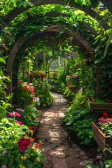 Sustainable and Creative Outdoor Gardening Space: Inviting Wonder with Eclectic Flora