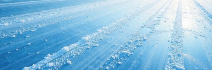 Snowy ice rink with skate tracks and frosty texture, ice, snowy, winter