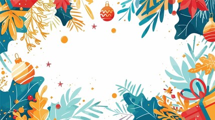 Fototapeta premium Vibrant Christmas Ornament Decoration on White Background