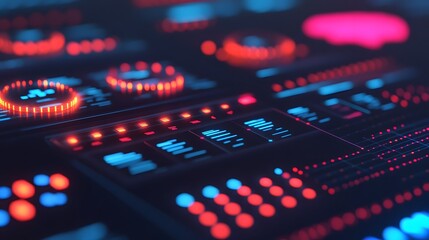 Obraz premium Futuristic Financial Modeling Display with Glowing Digital Analytics Graphs