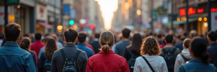 City Rush – A Sea of Commuters Moving Forward