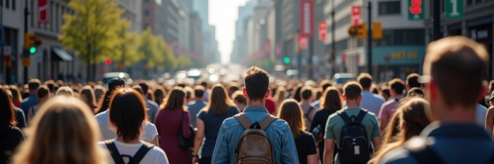 City Rush – A Sea of Commuters Moving Forward