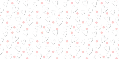 White Heart Seamless Pattern on color Background. Love romantic theme. Pattern hearts with Love for Valentine's Day. Valentines day background. Vector abstract texture with small hearts