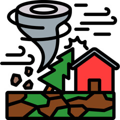 Typhoon lineal color icon