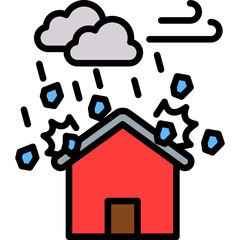 Hailstorm lineal color icon