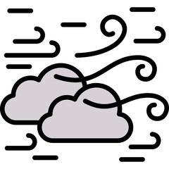 Wind lineal color icon