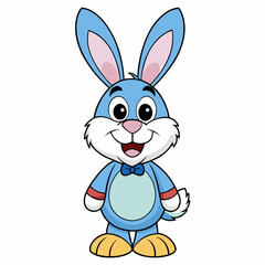 Obraz premium Easter Bunny, Cute Easter Bunny Holding Egg , Cartoon Rabbit Clipart