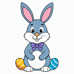 Easter Bunny, Cute Easter Bunny Holding Egg , Cartoon Rabbit Clipart