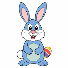 Easter Bunny, Cute Easter Bunny Holding Egg , Cartoon Rabbit Clipart