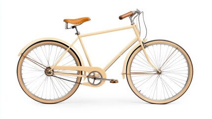 Classic Minimalist Bicycle with Neutral Color Palette and Leather Seat